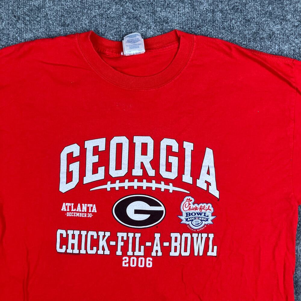 Step‎ Ahead T-Shirt Mens XL Red Georgia Bulldogs 2006 Chick-Fil-A Bowl